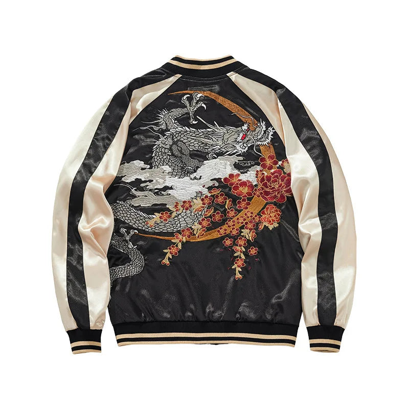 PFNW  High Quality Dragon Chinese Style Embroidery Jacket Men's Loose Spring 2025 New Zipper Coat Tide Oversized Tops 28W5896