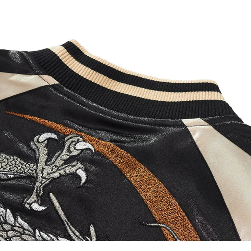 PFNW  High Quality Dragon Chinese Style Embroidery Jacket Men's Loose Spring 2025 New Zipper Coat Tide Oversized Tops 28W5896